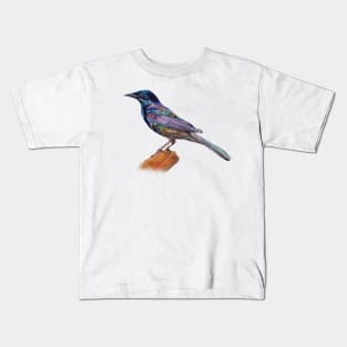 Dressed In Lights Common Grackle Kids T-Shirt